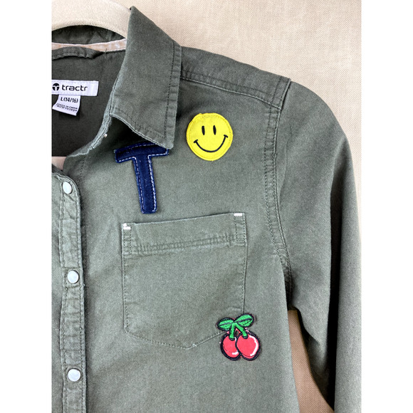 Tractr Girls Snap Front Shirt Size Large 14/16 - Picture 2 of 9